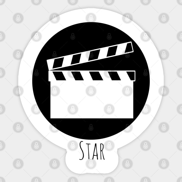 Clap Board - Star Sticker by Thedustyphoenix